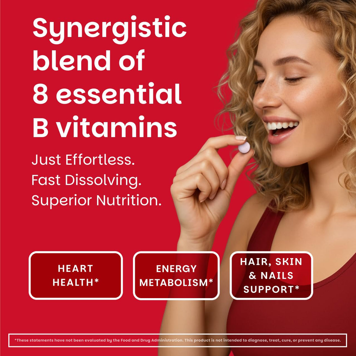 EZ Melts Dissolvable B-Complex - Vitamin B Complex - Provides Energy Metabolism & Heart Health Support - with Methylated B12 & Folate - Non-GMO & Vegan - FENGGESTORE20