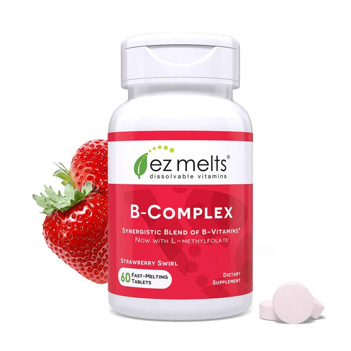 EZ Melts Dissolvable B-Complex - Vitamin B Complex - Provides Energy Metabolism & Heart Health Support - with Methylated B12 & Folate - Non-GMO & Vegan - FENGGESTORE20