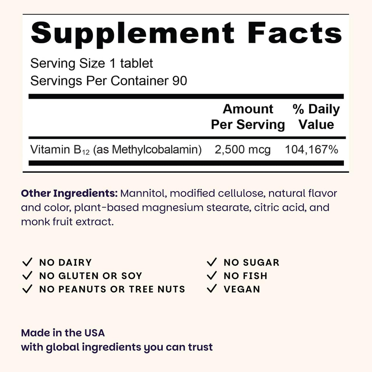 EZ Melts Dissolvable B12 2,500 mcg - Vitamin B12 for Energy & Immune Support - Non-GMO, Vegan & Gluten-Free - FENGGESTORE20