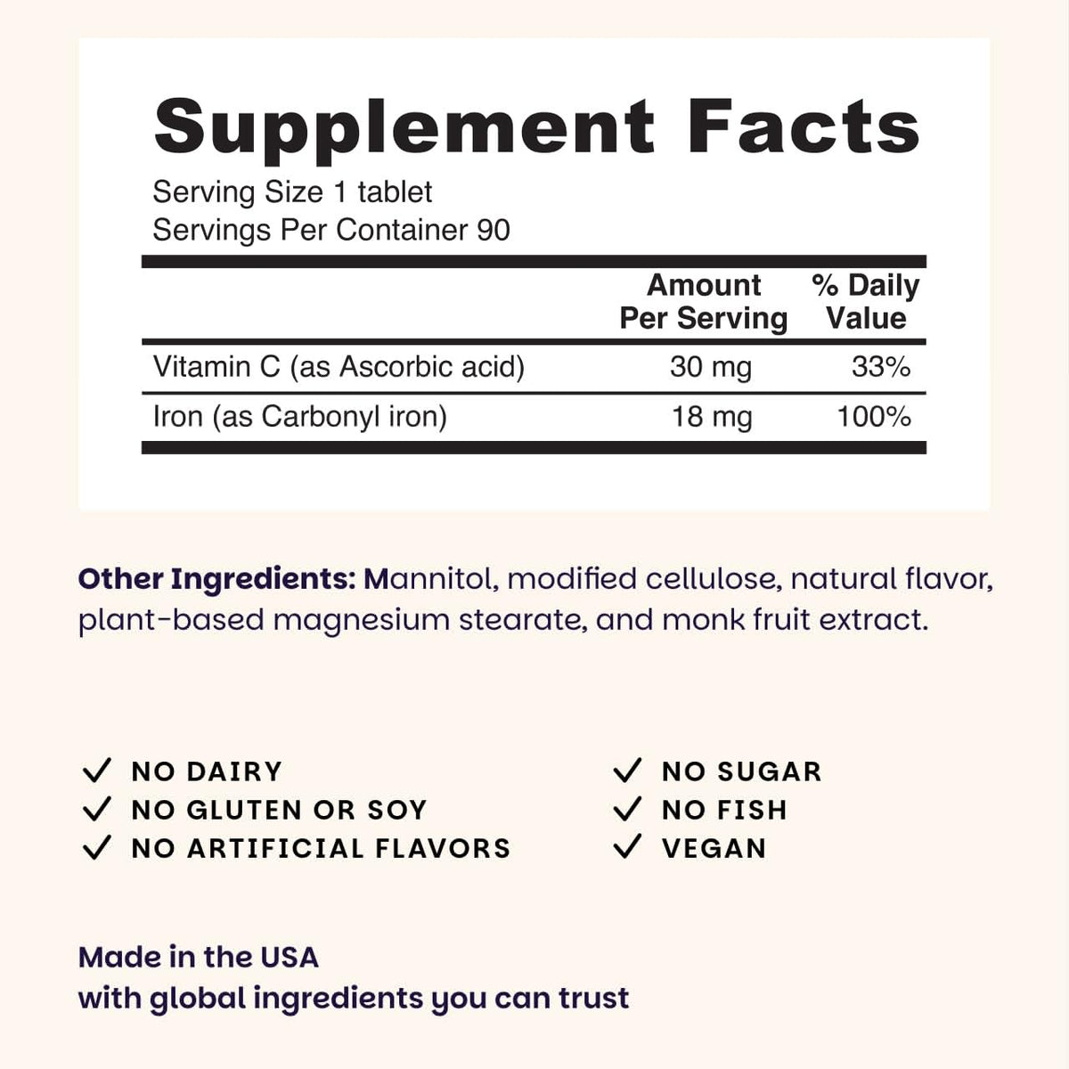 EZ Melts Iron - Supplement for Daily Energy & Iron Support - with Vitamin C - No Artificial Flavors - Non-GMO & Vegan - Zesty Orange - FENGGESTORE20