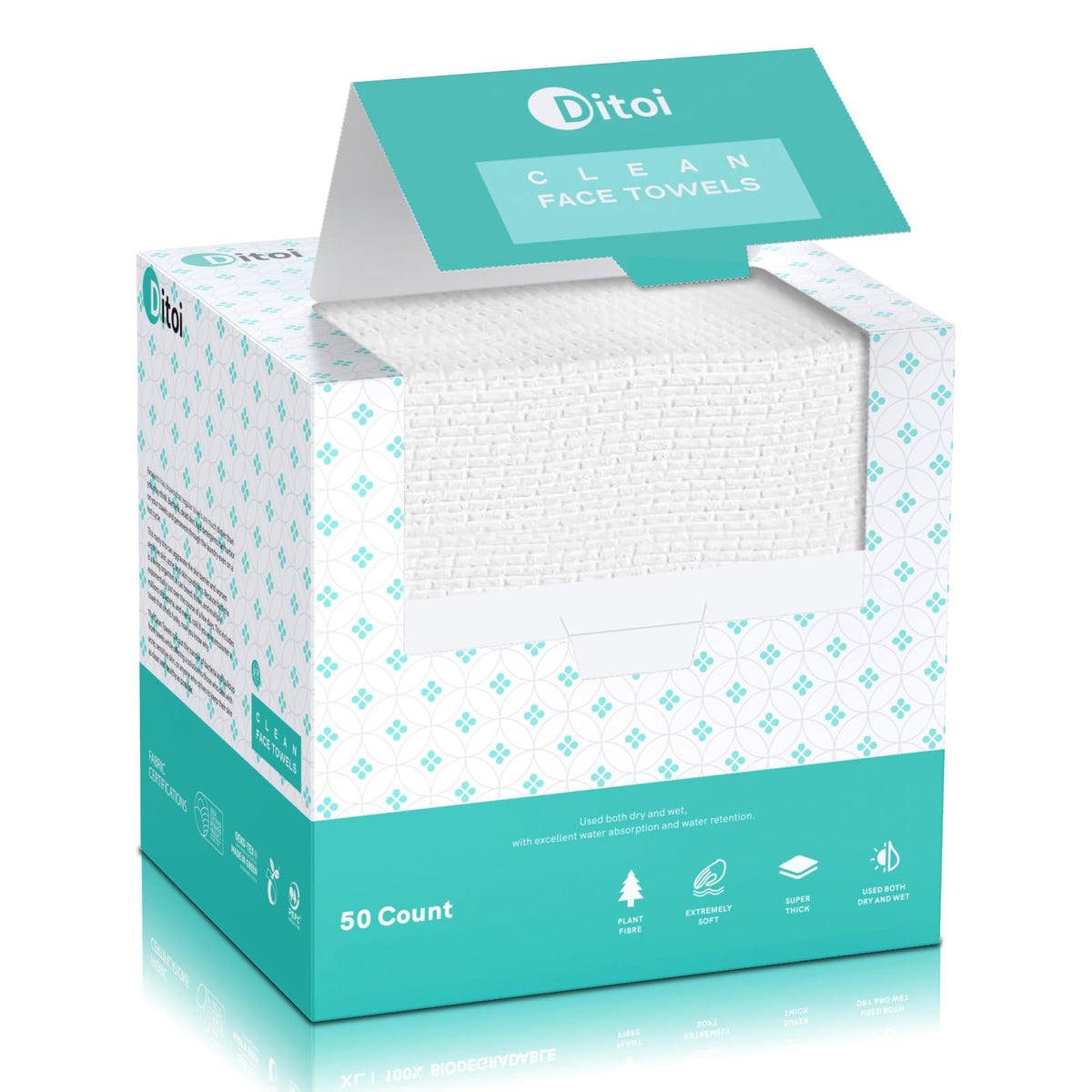 Face Towels, 10"×12" Disposable Face Towel, Face Towelettes XL, Ultra Soft Makeup Remover Dry Wipes - FENGGESTORE20