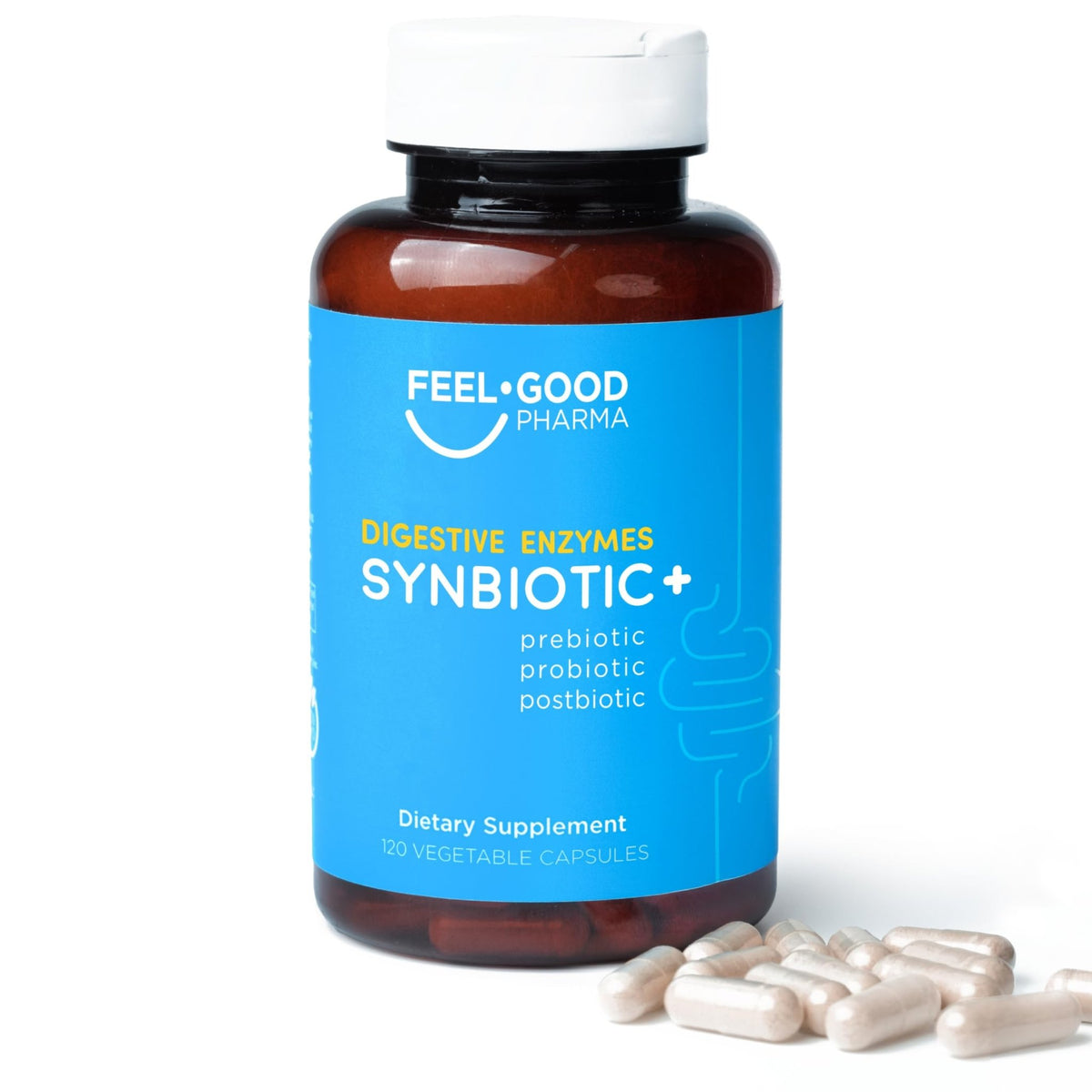 Feel Good Digestive Enzymes 4-in-1 Synbiotic+ – with Prebiotics, Probiotics & Postbiotics – Gut Health, Digestion & Bloating Relief - FENGGESTORE20