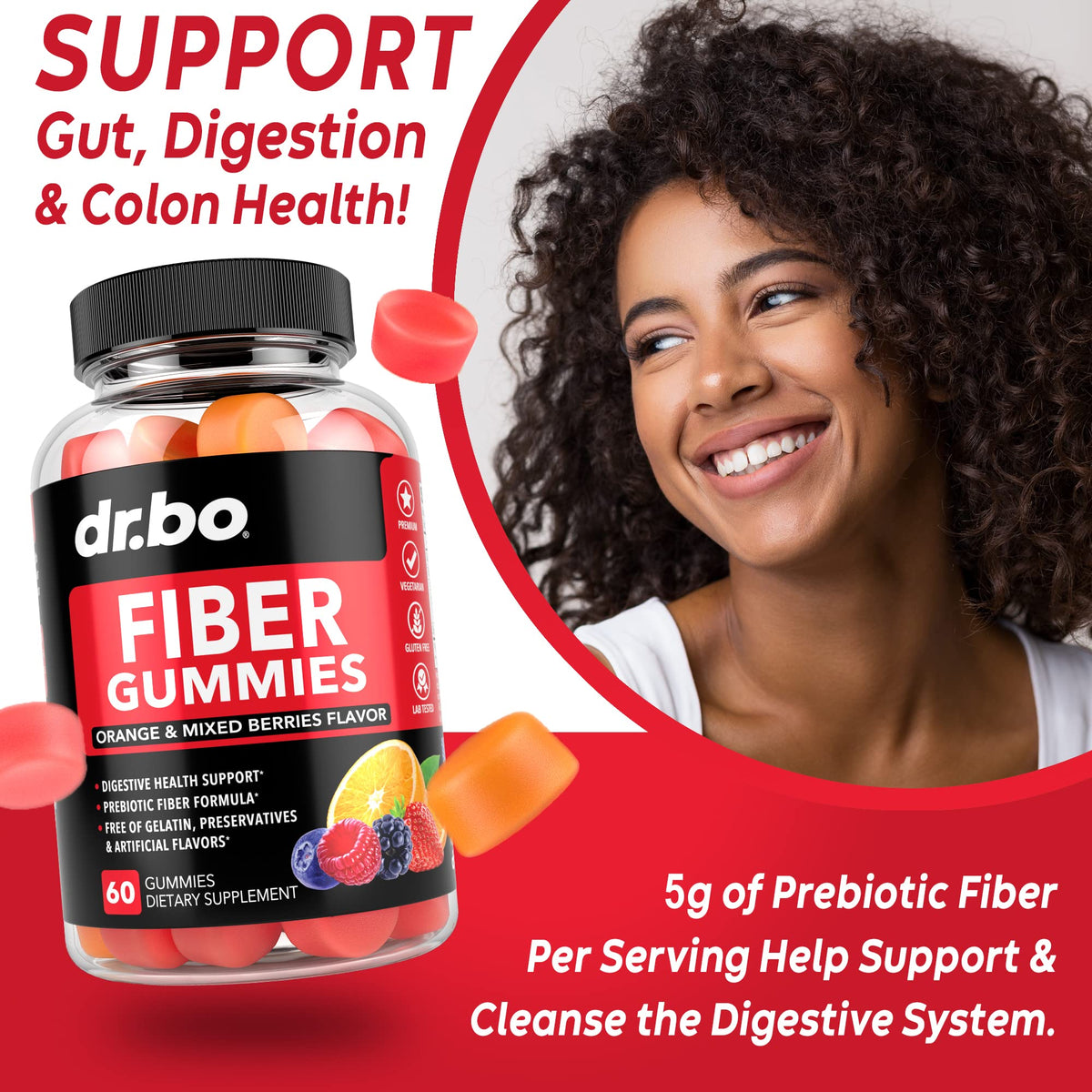 Fiber Gummies for Adults & Kids - Tasty Gummy Prebiotic Fiber Supplement, Max Digestive - FENGGESTORE20