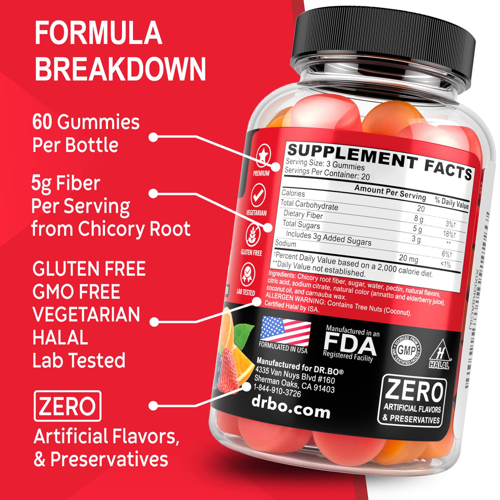 Fiber Gummies for Adults & Kids - Tasty Gummy Prebiotic Fiber Supplement, Max Digestive - FENGGESTORE20