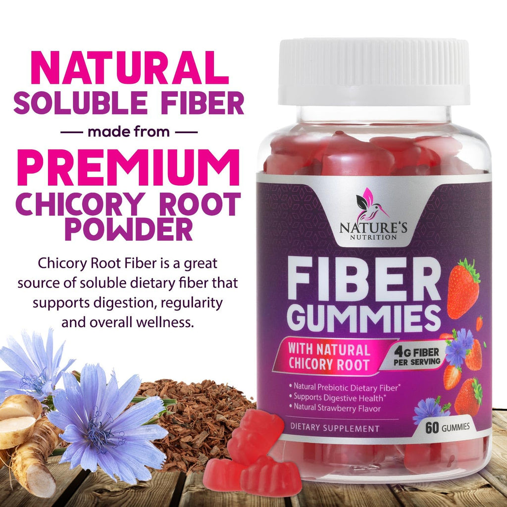 Fiber Gummies for Adults - Soluble Fiber 4g Per Serving - Plant-Based Prebiotic Fiber Supplement for Digestive Health, Gut Health, & Regularity Support - Vegan Gummy - FENGGESTORE20