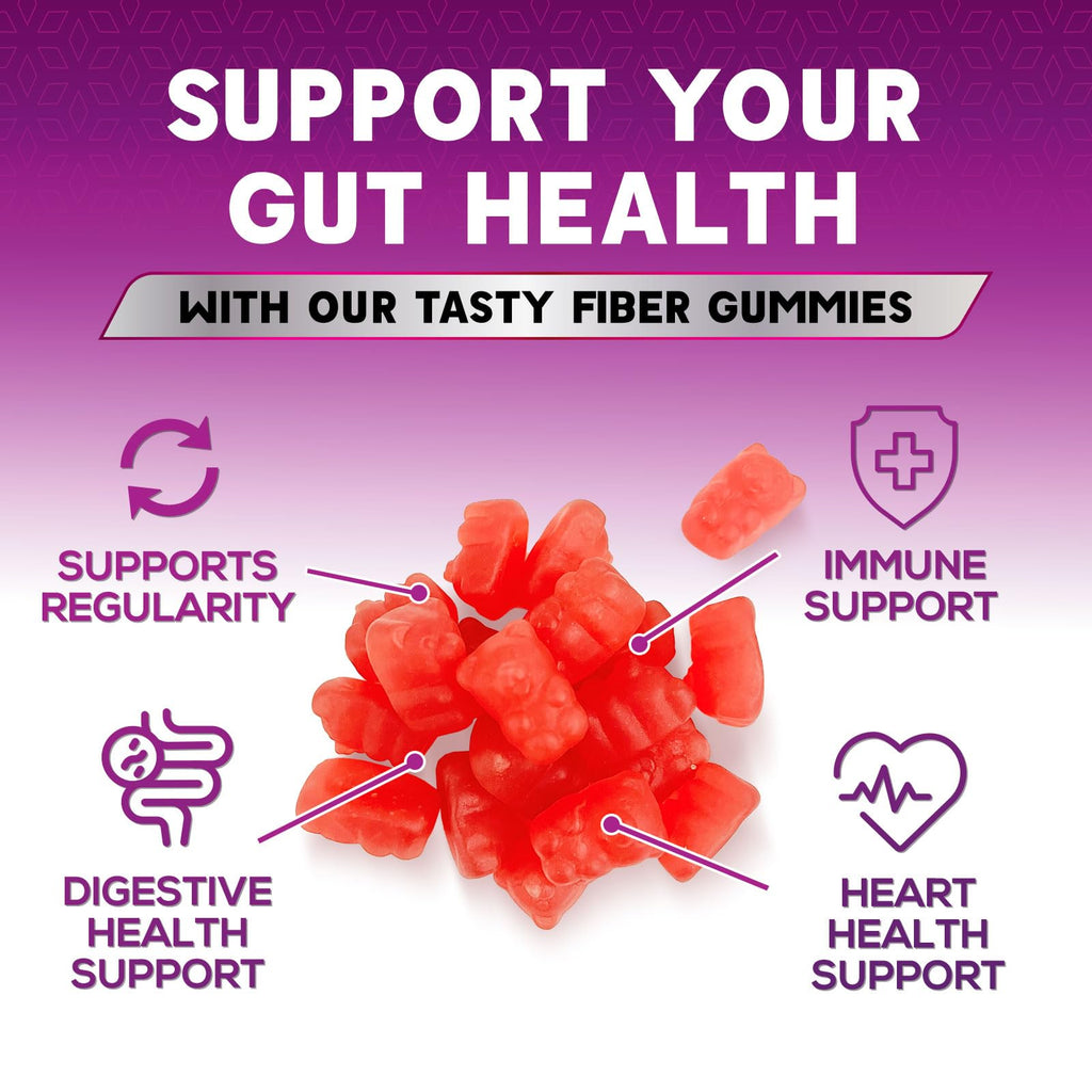 Fiber Gummies for Adults - Soluble Fiber 4g Per Serving - Plant-Based Prebiotic Fiber Supplement for Digestive Health, Gut Health, & Regularity Support - Vegan Gummy - FENGGESTORE20