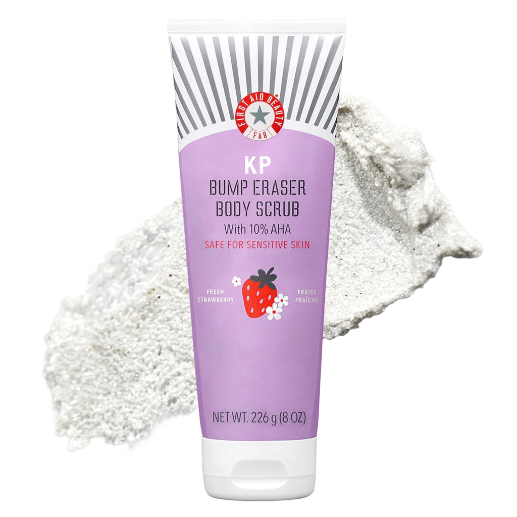 First Aid Beauty - KP Bump Eraser Body Scrub with 10% AHA, Keratosis Pilaris Exfoliator with Glycolic and Lactic acids, Helps Reduce Chicken Skin Bumps - FENGGESTORE20
