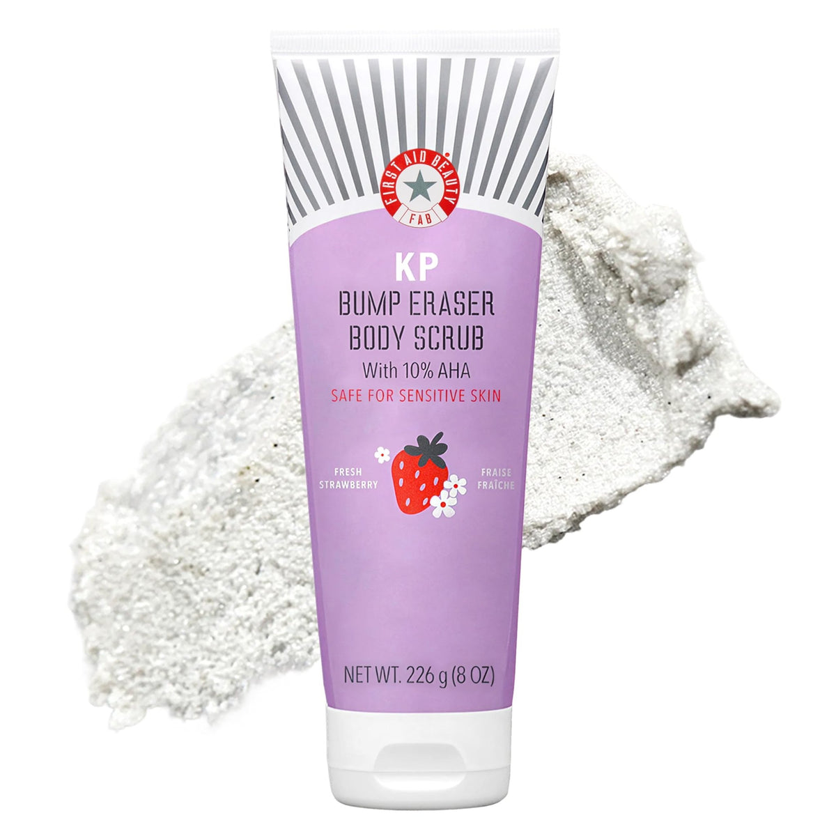 First Aid Beauty - KP Bump Eraser Body Scrub with 10% AHA, Keratosis Pilaris Exfoliator with Glycolic and Lactic acids, Helps Reduce Chicken Skin Bumps - FENGGESTORE20