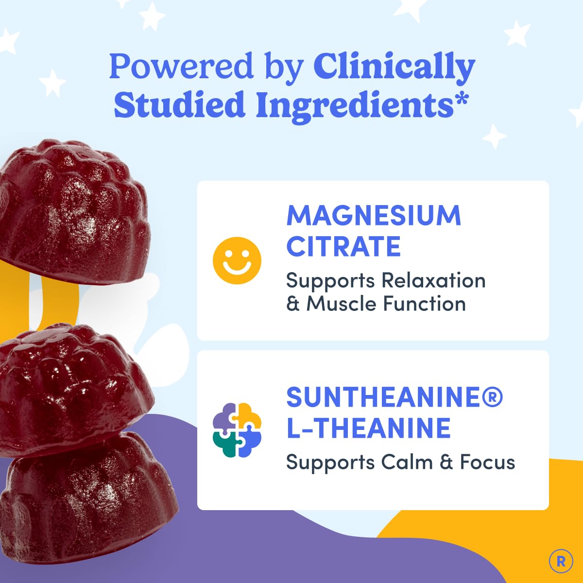FIRST DAY Kids Magnesium Citrate Gummies (Ages 4+) with No Melatonin | Calm Kids Magnesium Gummies | Bedtime Supplement for Better Sleep with Suntheanine - FENGGESTORE20