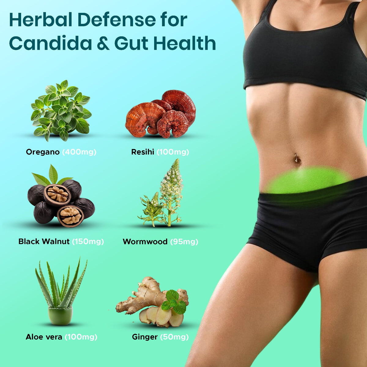 FIRSTORGANIC Candiclear Detox Pro+ | Pack of 2 | Feminine Gut & Flora Harmony Support |Oregano, Black Walnut & More | Third-Party Tested, cGMP Facility, - FENGGESTORE20