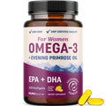 Fish Oil Omega 3 Supplements for Women | DHA + EPA | Heart Health, Hormone Balance, Skin & Wellness Support | 600MG Omega3 + 800MG Evening Primrose Oil - FENGGESTORE20