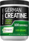Fitness Labs German Creatine Monohydrate Powder | 500 Grams | Creapure Fitness Supplement | for Men & Women | Unflavored | 100 Servings - FENGGESTORE20