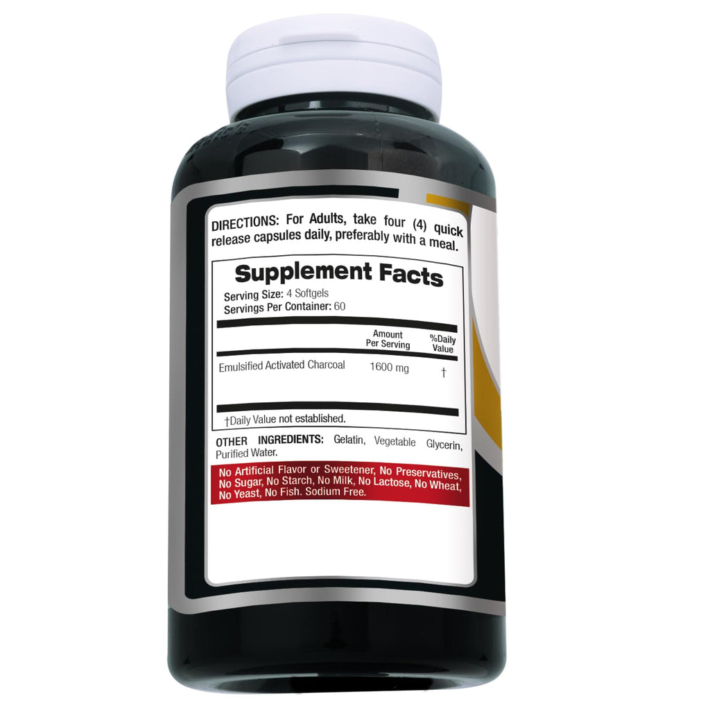 FITO MEDIC'S Lab | Activated Charcoal | 240 caps | Activated Charcoal Pills - FENGGESTORE20