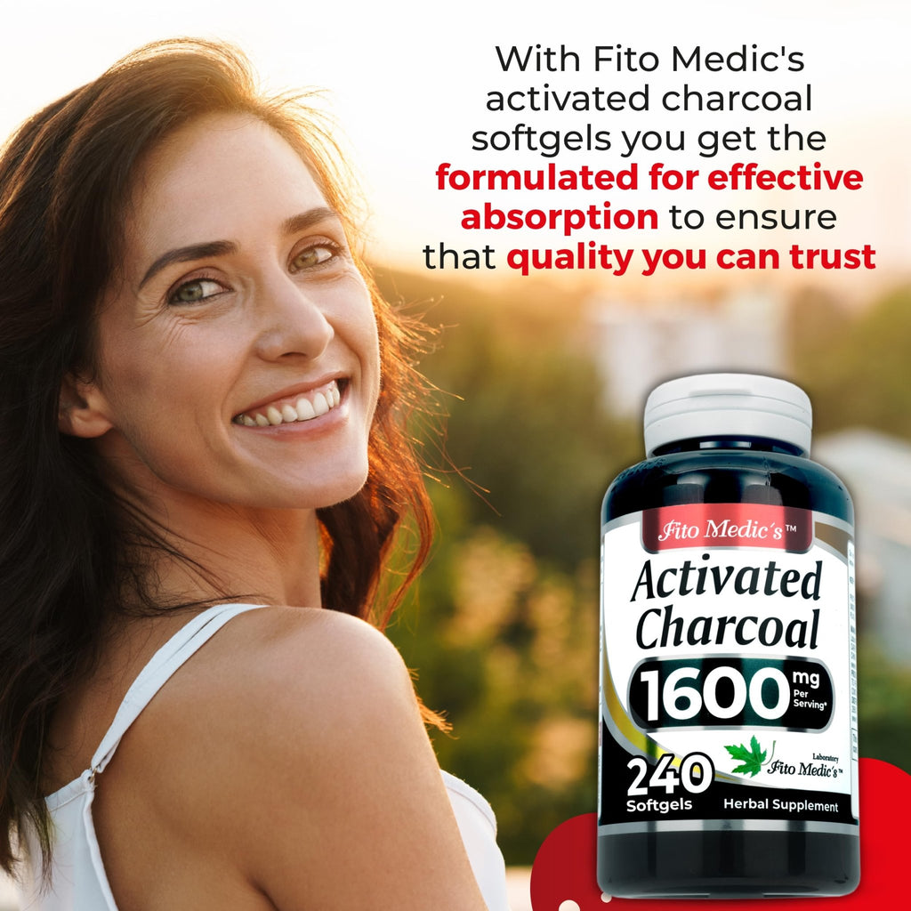 FITO MEDIC'S Lab | Activated Charcoal | 240 caps | Activated Charcoal Pills - FENGGESTORE20
