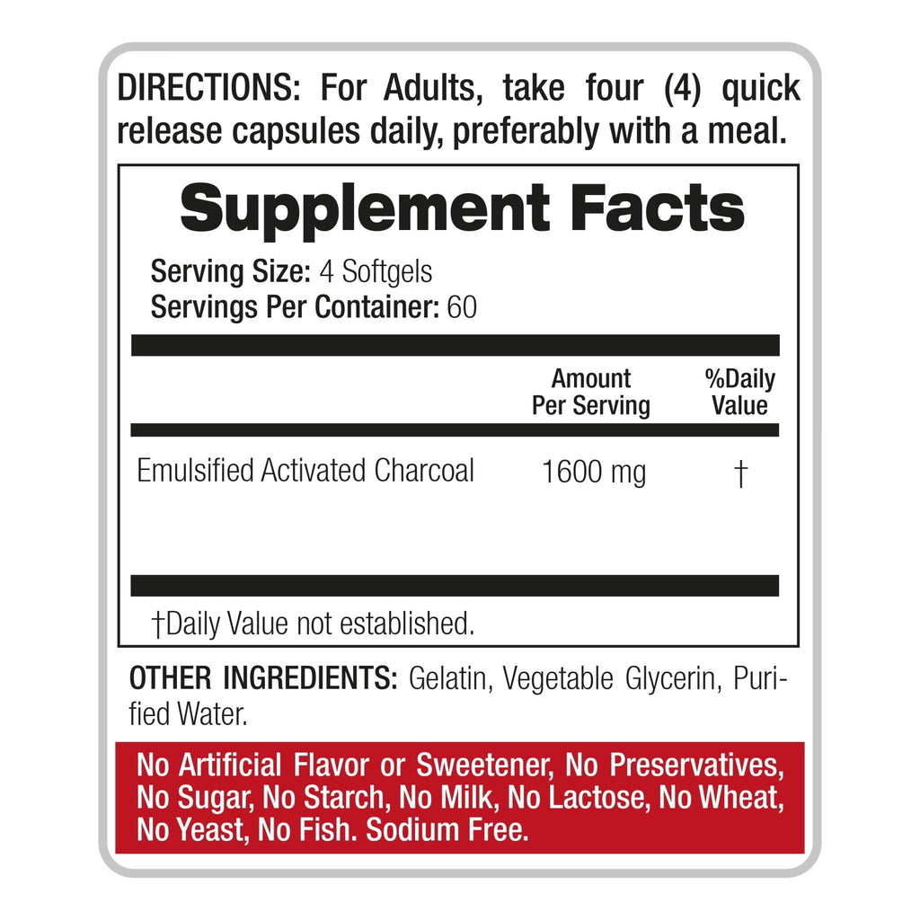 FITO MEDIC'S Lab | Activated Charcoal | 240 caps | Activated Charcoal Pills - FENGGESTORE20