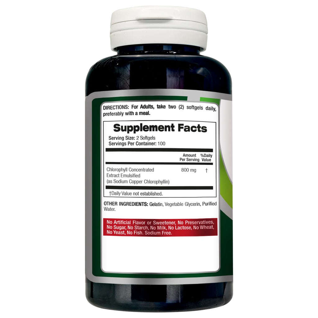 FITO MEDIC'S Lab Chlorophyll Supplement, 200 Softgels, Chlorophyll Capsules - FENGGESTORE20