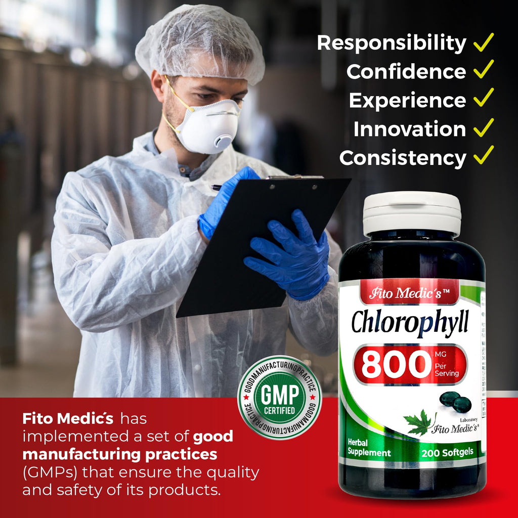FITO MEDIC'S Lab Chlorophyll Supplement, 200 Softgels, Chlorophyll Capsules - FENGGESTORE20
