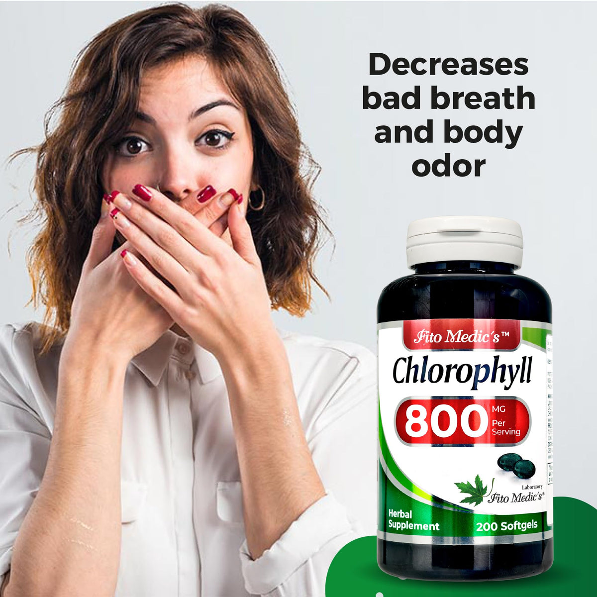 FITO MEDIC'S Lab Chlorophyll Supplement, 200 Softgels, Chlorophyll Capsules - FENGGESTORE20