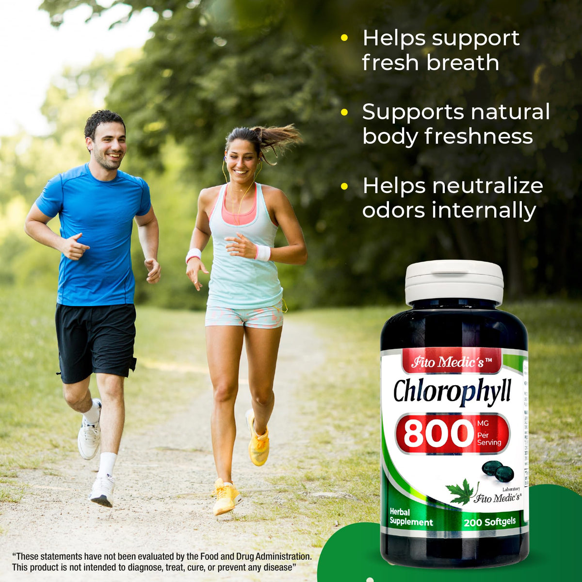 FITO MEDIC'S Lab Chlorophyll Supplement, 200 Softgels, Chlorophyll Capsules - FENGGESTORE20