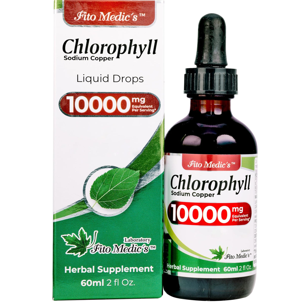 FITO MEDIC'S Lab | Liquid Chlorophyll | Chlorophyll Liquid Drops | 50 mg 200:1 Ratio Extract per Serving. - FENGGESTORE20