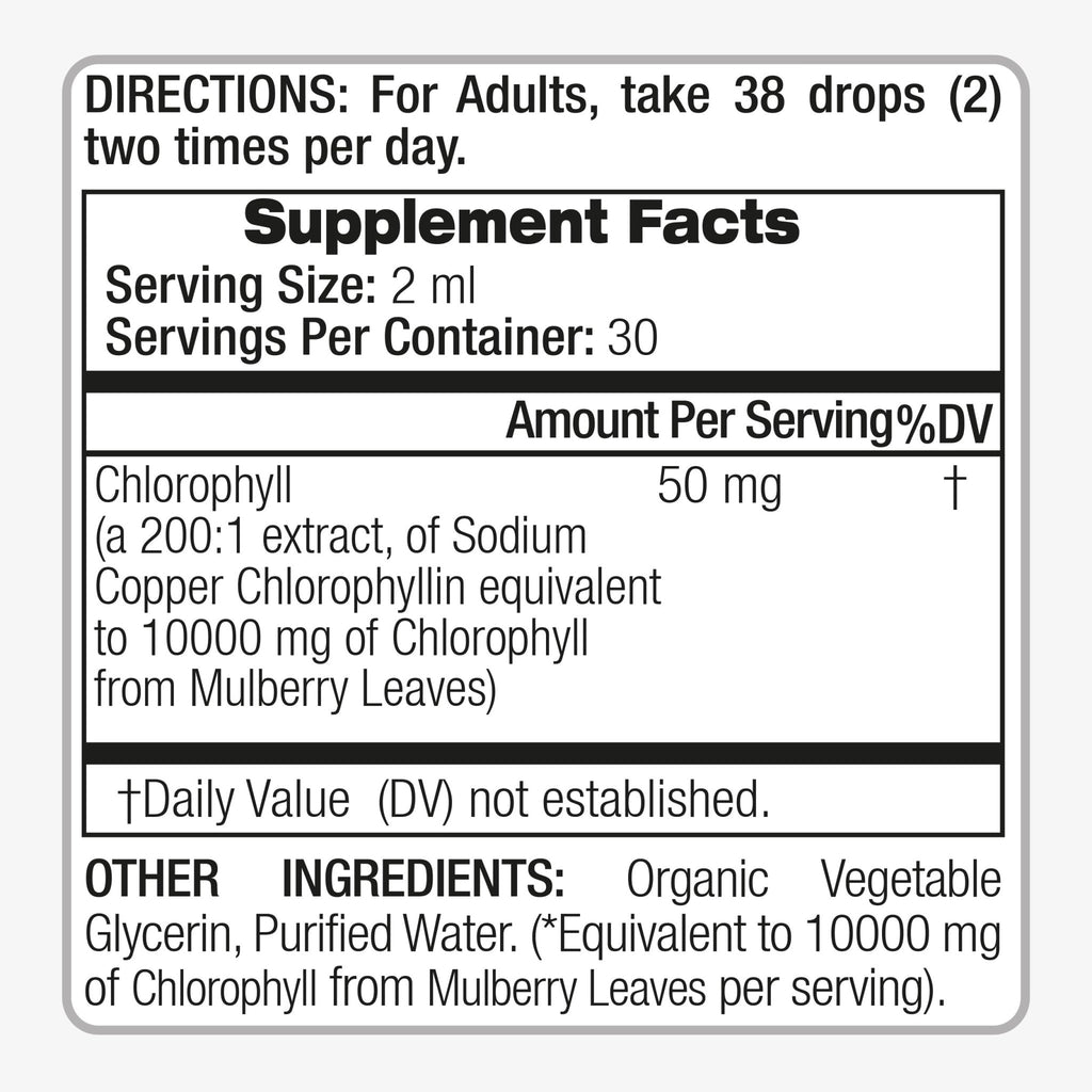 FITO MEDIC'S Lab | Liquid Chlorophyll | Chlorophyll Liquid Drops | 50 mg 200:1 Ratio Extract per Serving. - FENGGESTORE20