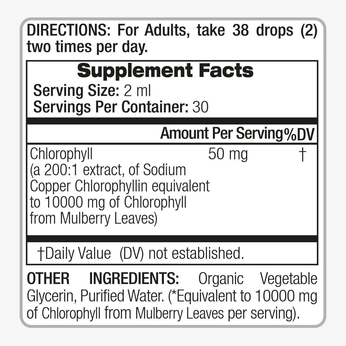 FITO MEDIC'S Lab | Liquid Chlorophyll | Chlorophyll Liquid Drops | 50 mg 200:1 Ratio Extract per Serving. - FENGGESTORE20