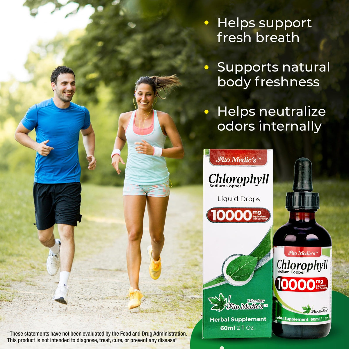 FITO MEDIC'S Lab | Liquid Chlorophyll | Chlorophyll Liquid Drops | 50 mg 200:1 Ratio Extract per Serving. - FENGGESTORE20