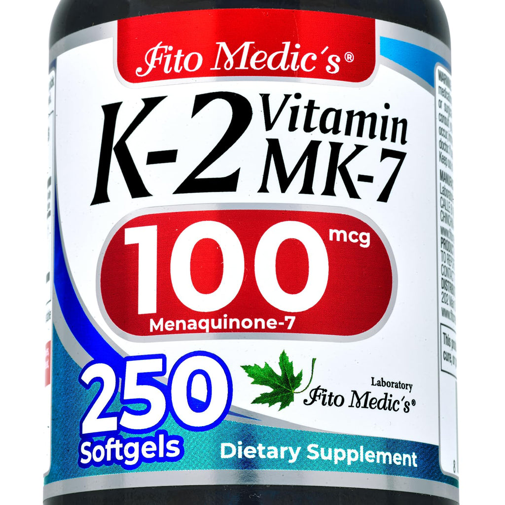 FITO MEDIC'S Lab | Vitamin k2 | k2 Vitamin Supplement | Vitamin k | 250 softgels | 100 mcg | - FENGGESTORE20