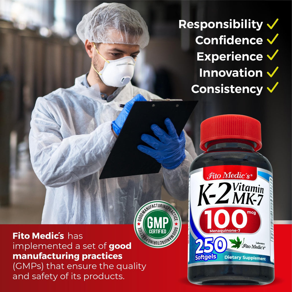 FITO MEDIC'S Lab | Vitamin k2 | k2 Vitamin Supplement | Vitamin k | 250 softgels | 100 mcg | - FENGGESTORE20