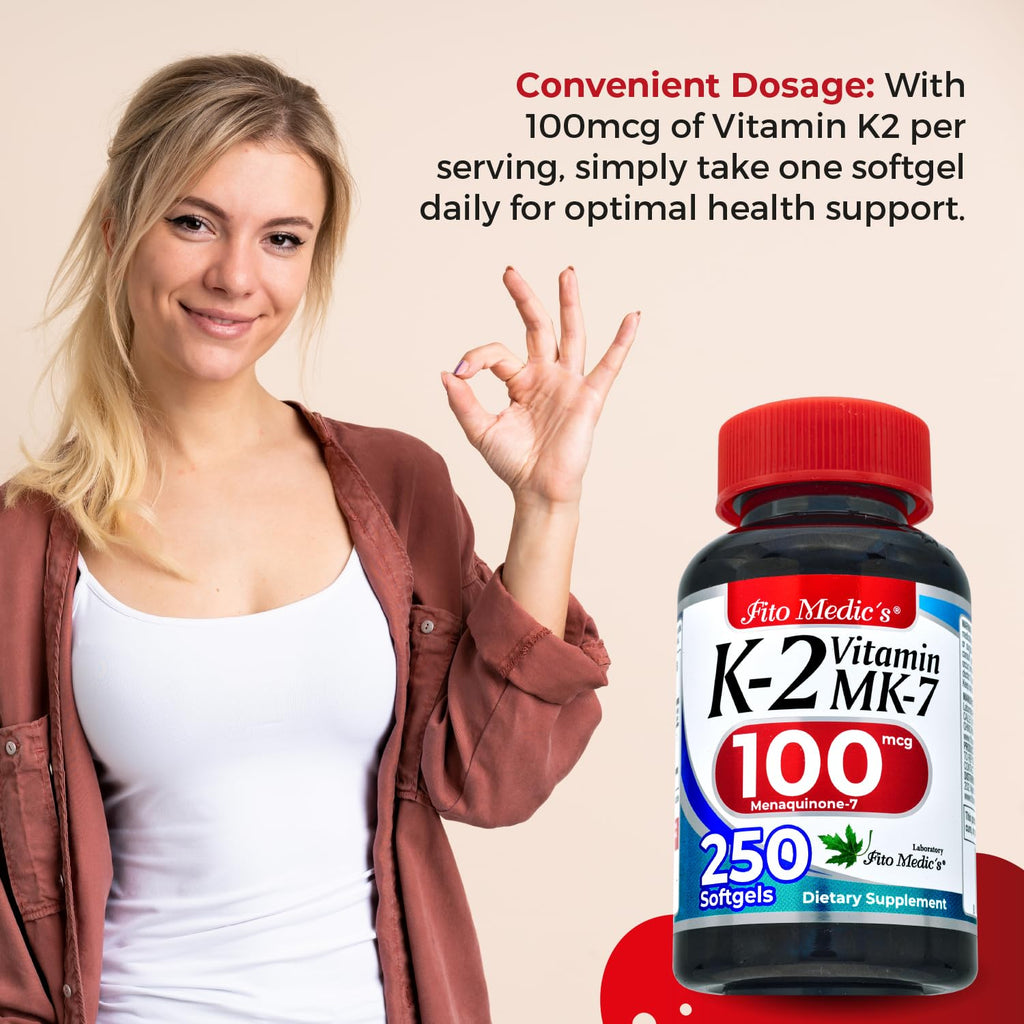 FITO MEDIC'S Lab | Vitamin k2 | k2 Vitamin Supplement | Vitamin k | 250 softgels | 100 mcg | - FENGGESTORE20