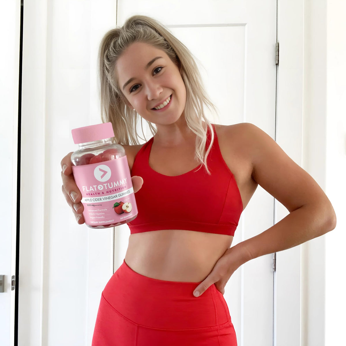 Flat Tummy Apple Cider Vinegar Gummies, 60 Count – ACV Gummies, Detox, Support Gut Health – Vegan-Friendly, Non-GMO - Beet and Pomegranate - FENGGESTORE20