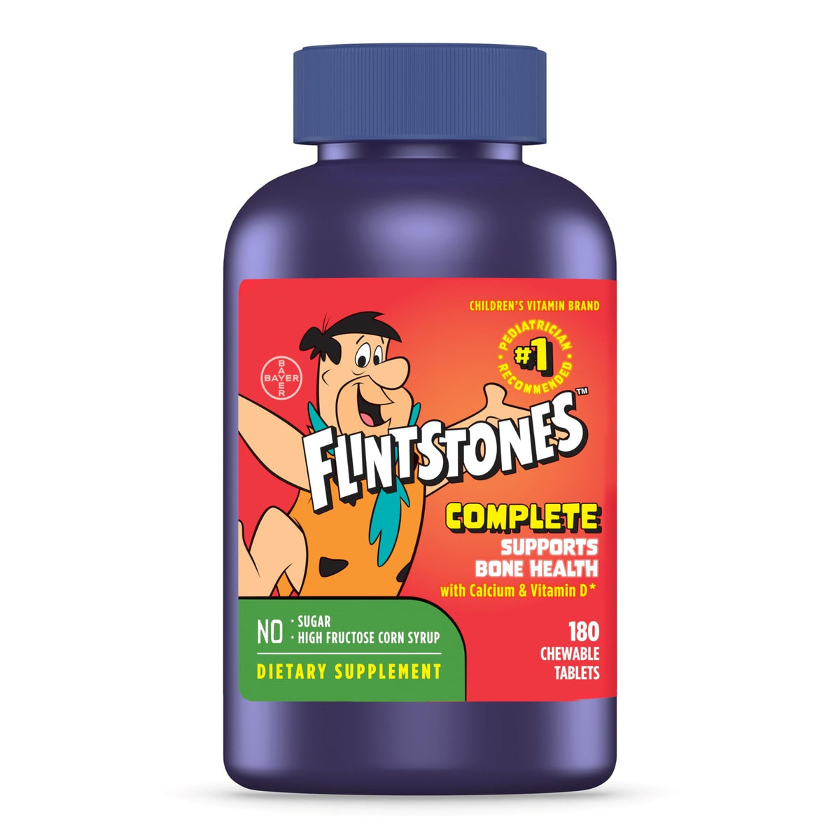 Flintstones Vitamins Chewable Kids Vitamins, Complete Multivitamin for Kids and Toddlers with Iron, Calcium, Vitamin C - FENGGESTORE20