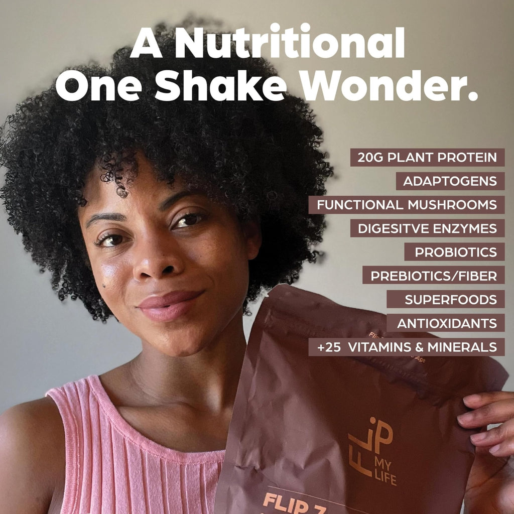 Flip My Life, Flip 7 Natural SuperFood, Plant-Based Protein, Complete Meal Replacement to Support Healthy Gut, 7 Mega Nutrient Rich Blends - FENGGESTORE20