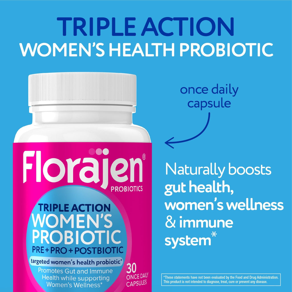 Florajen Women's Complete Triple-Action Prebiotic + Probiotic + Postbiotic for Digestive & Immune Support - Fast-Acting Relief from Constipation & Bloating - FENGGESTORE20