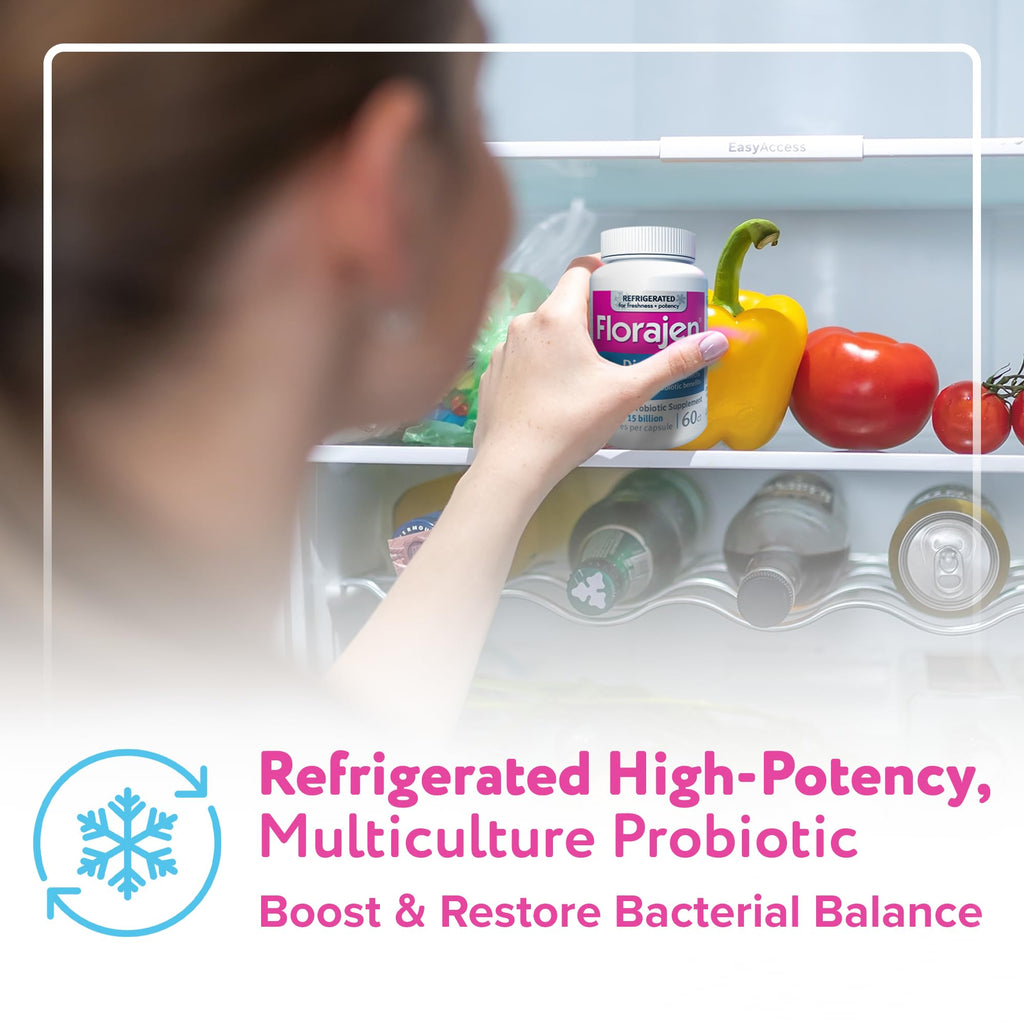Florajen3 Digestion High Potency Refrigerated Probiotics | Restores Balance in Digestive System | for Antibiotic Side Effects | 60 Capsules - FENGGESTORE20