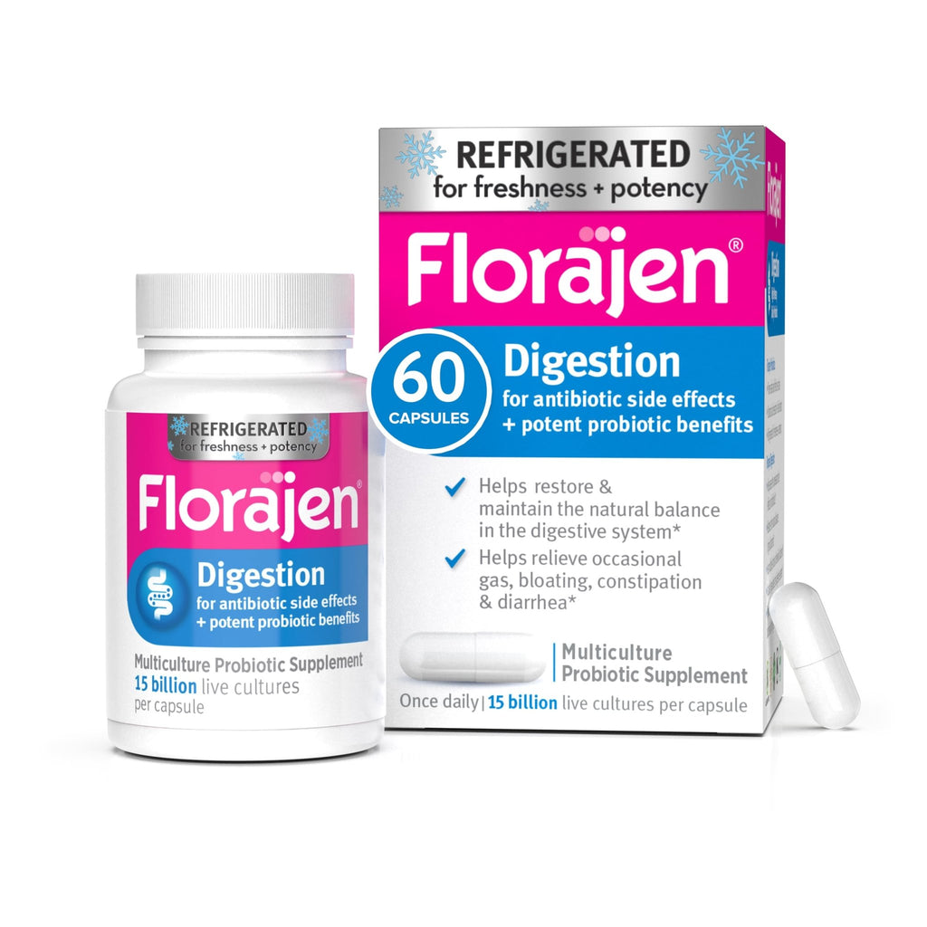 Florajen3 Digestion High Potency Refrigerated Probiotics | Restores Balance in Digestive System | for Antibiotic Side Effects | 60 Capsules - FENGGESTORE20