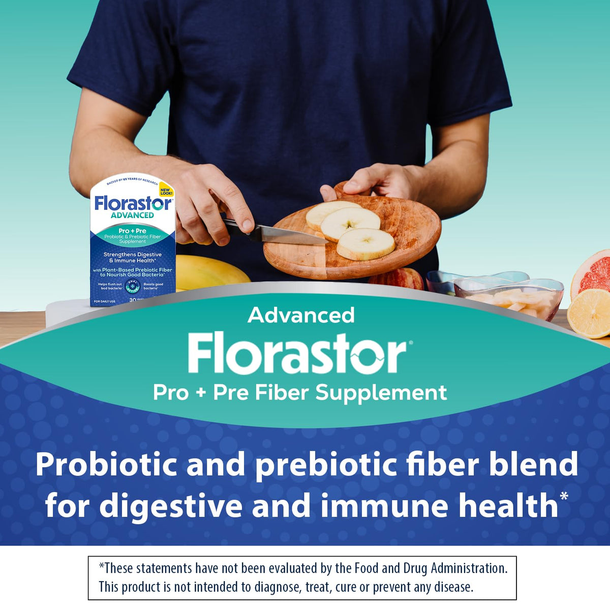 Florastor Advanced Pro+Pre Daily Probiotic and Prebiotic Supplement for Women and Men, Boosts Good Bacteria, Saccharomyces Boulardii - FENGGESTORE20
