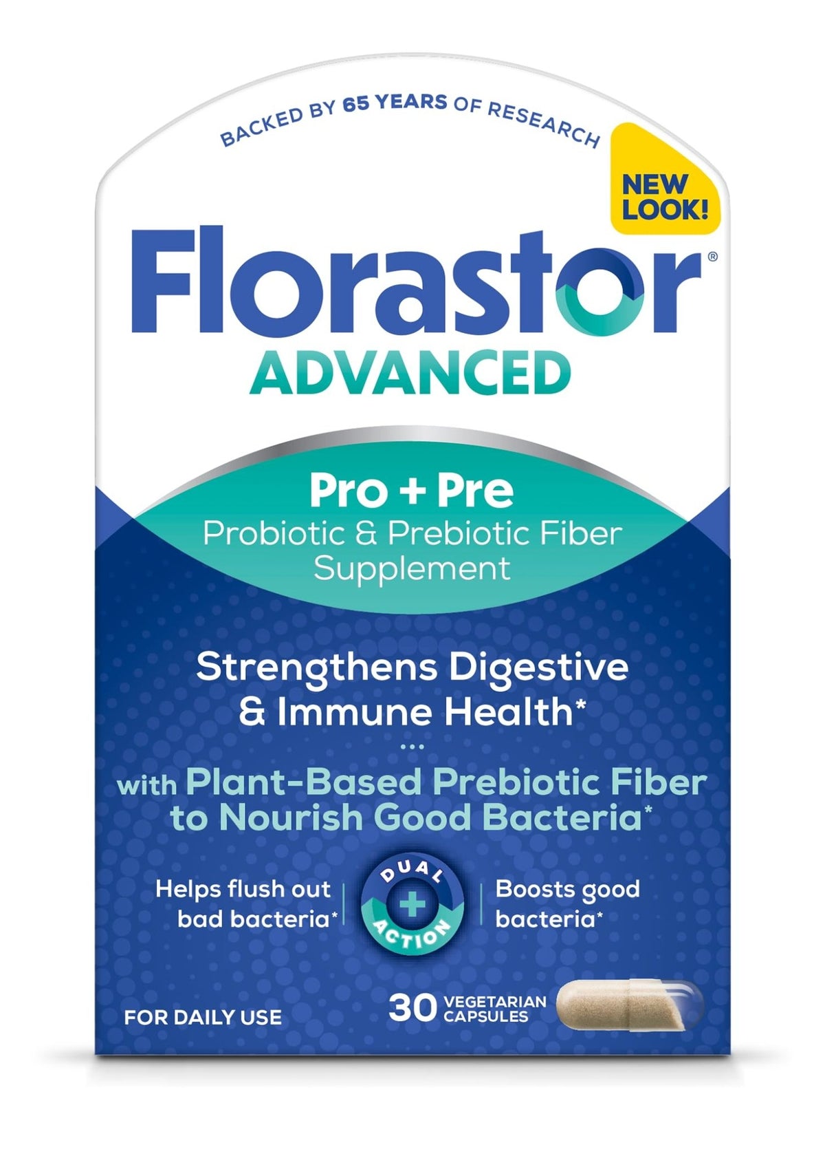 Florastor Advanced Pro+Pre Daily Probiotic and Prebiotic Supplement for Women and Men, Boosts Good Bacteria, Saccharomyces Boulardii - FENGGESTORE20