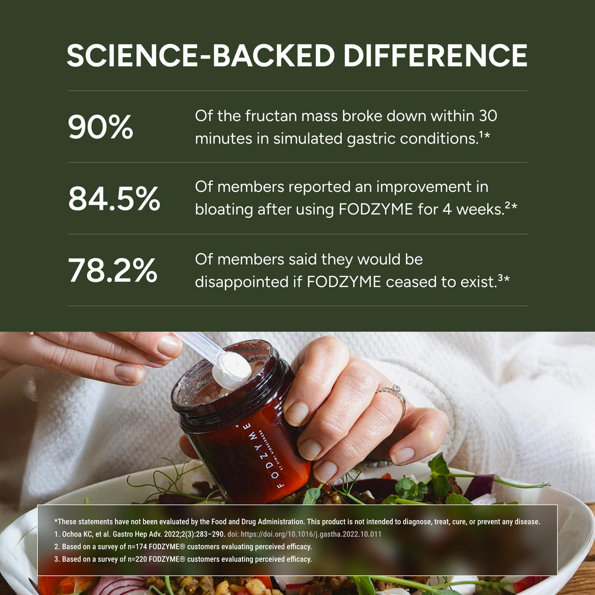 FODZYME® On-The-Go Digestive Enzymes for Gut Health, Relief for Bloating, Gas, Constipation, Diarrhea, Abdominal Pain, Low FODMAP, 30 Dose - FENGGESTORE20