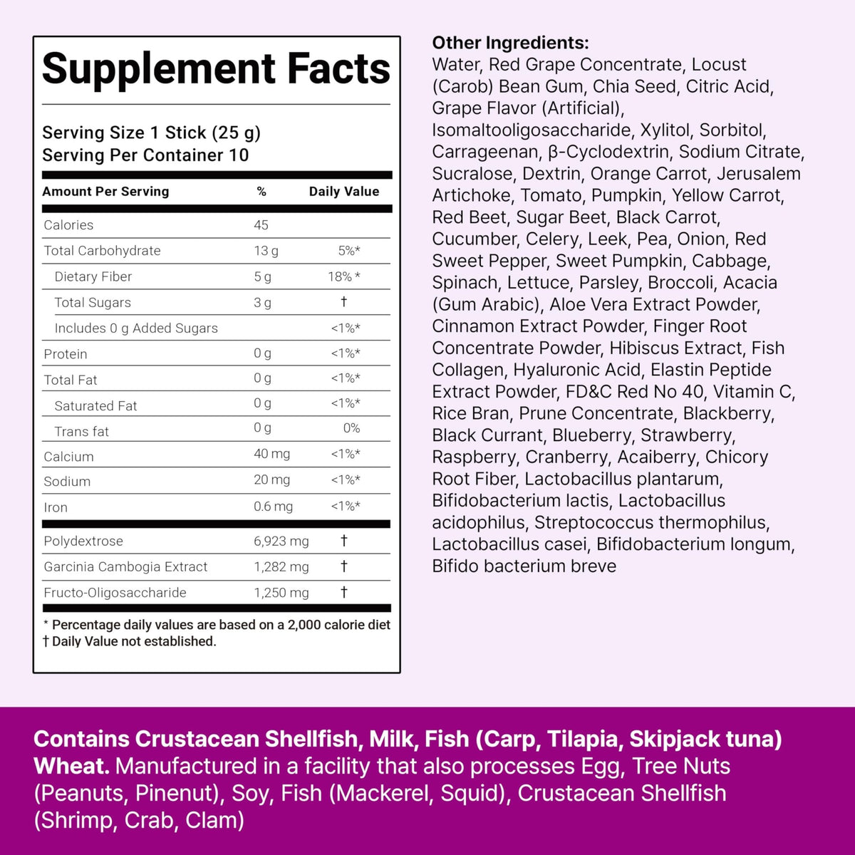 FOODOLOGY Coleology Bowel Movement Jelly (Grape & Prune) – Prebiotic Fiber Supplement for Gut Health & Daily Regularity, Chia Seeds, Korean Supplement – 10 Sticks - FENGGESTORE20