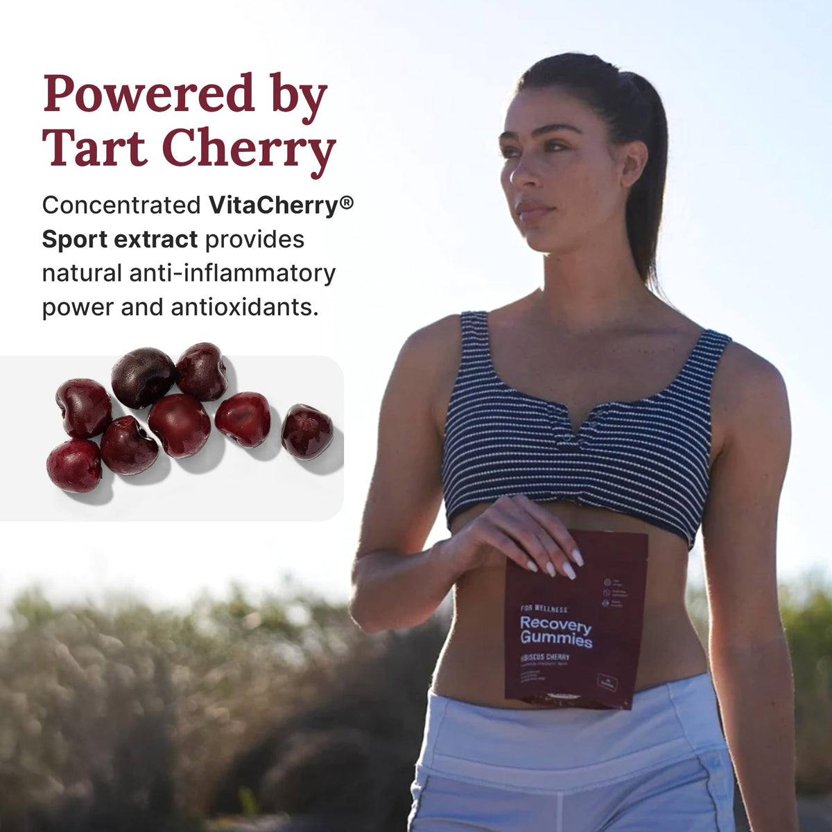 For Wellness Recovery Gummies Restore | Tart Cherry Energy Supplements with Electrolytes for Muscle Soreness, Post-Workout Performance & Recovery - FENGGESTORE20