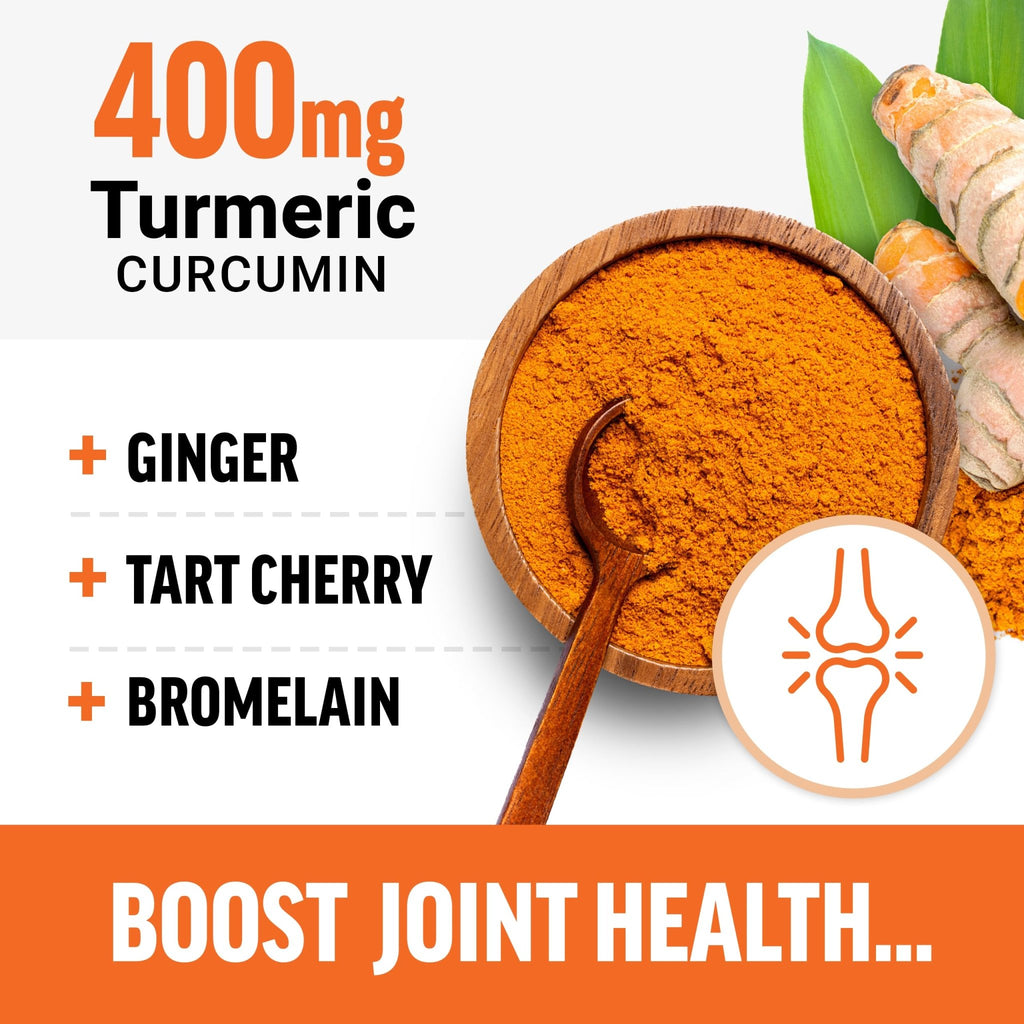FORCE FACTOR Better Turmeric Supplement 400mg with Black Pepper & Ginger, Extra Strength Joint Support, Superior Absorption - FENGGESTORE20