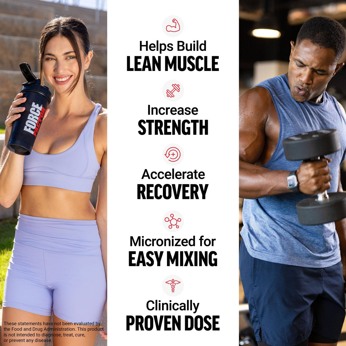 Force Factor Creatine Monohydrate Powder, 5g Micronized Dose to Support Muscle Growth, Strength, Recovery, Cognitive Health & Memory - FENGGESTORE20