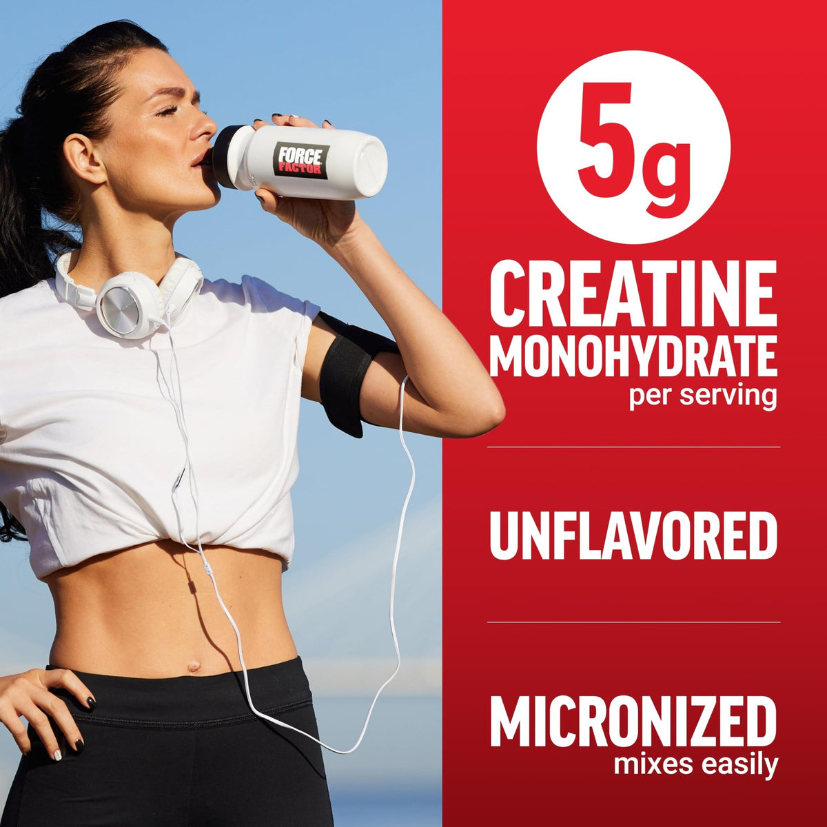 Force Factor Creatine Monohydrate Powder, 5g Micronized Dose to Support Muscle Growth, Strength, Recovery, Cognitive Health & Memory - FENGGESTORE20