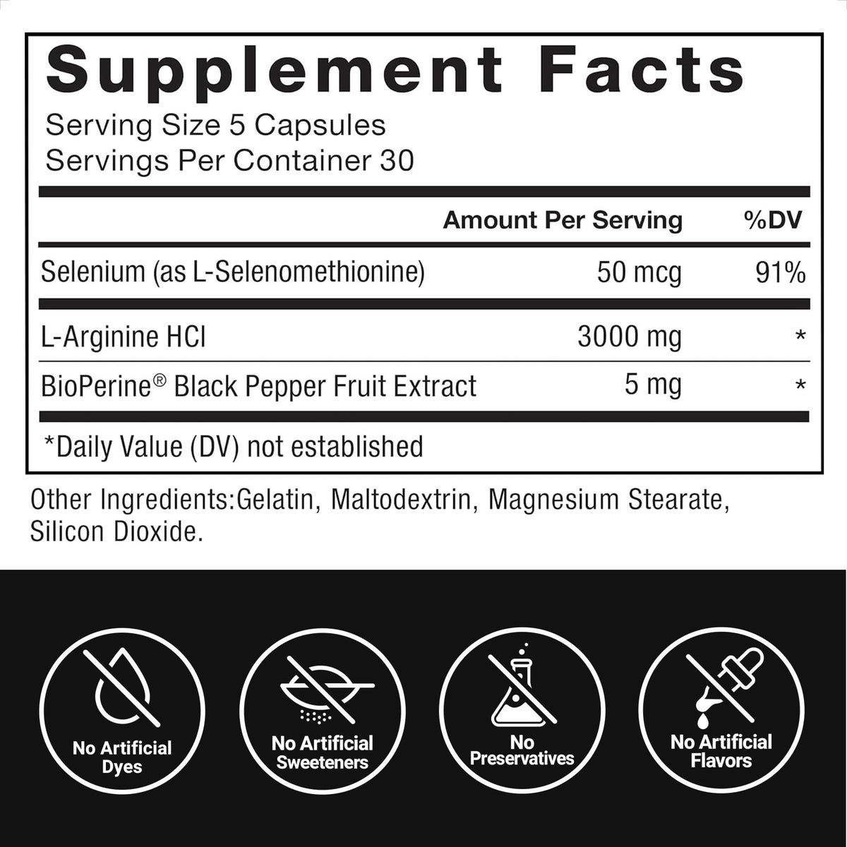 Force Factor L-Arginine Nitric Oxide Supplement with BioPerine to Help Build Muscle and Support Stronger Blood Flow, Circulation, Nutrient Delivery - FENGGESTORE20