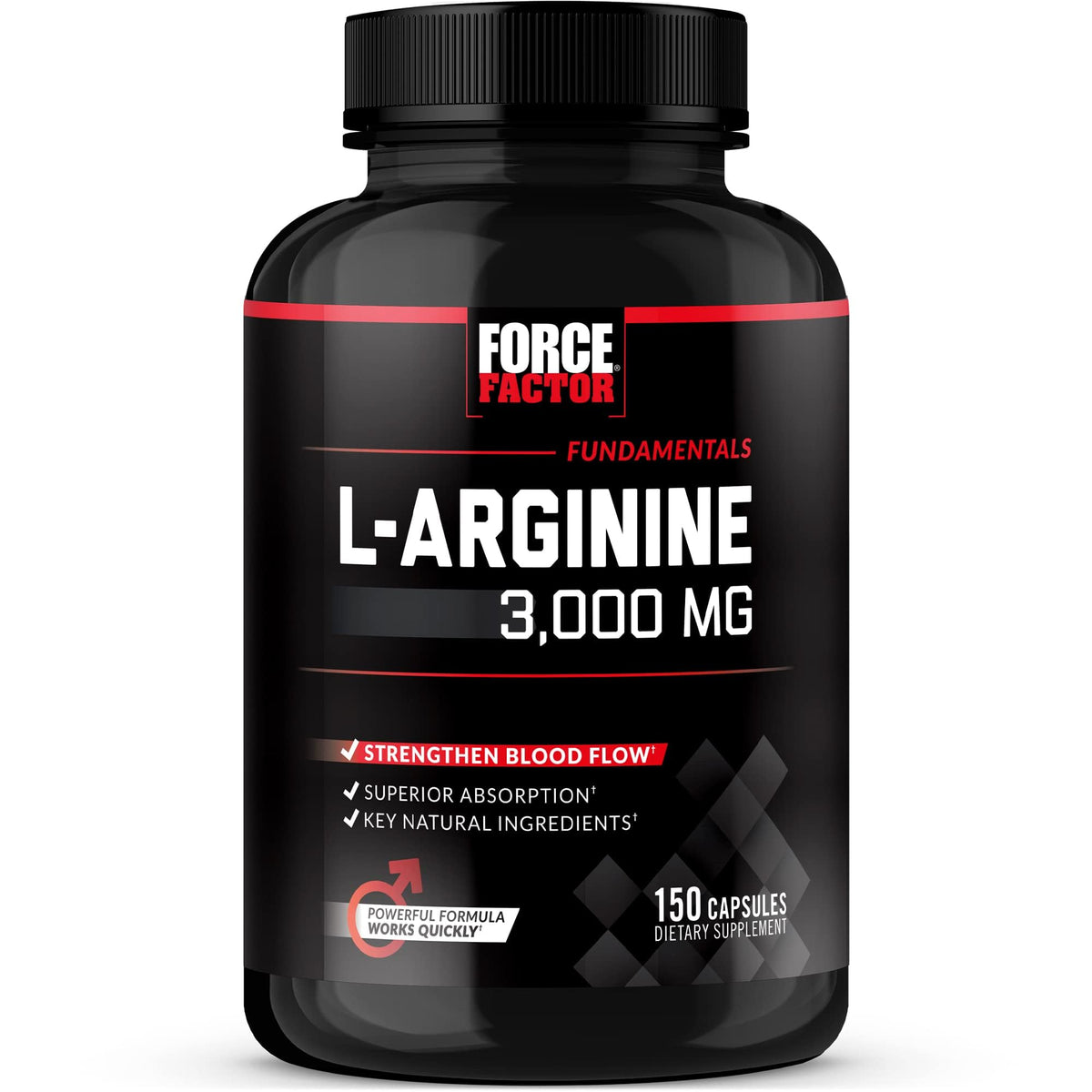Force Factor L-Arginine Nitric Oxide Supplement with BioPerine to Help Build Muscle and Support Stronger Blood Flow, Circulation, Nutrient Delivery - FENGGESTORE20