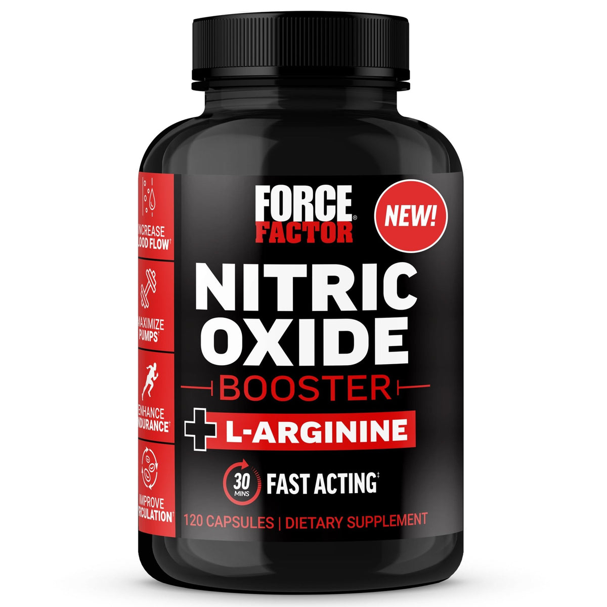 Force Factor Nitric Oxide Booster, Fast-Acting Formula with L-Arginine, Boosts Nitric Oxide Levels, Maximize Muscle Pumps, Enhance Endurance - FENGGESTORE20