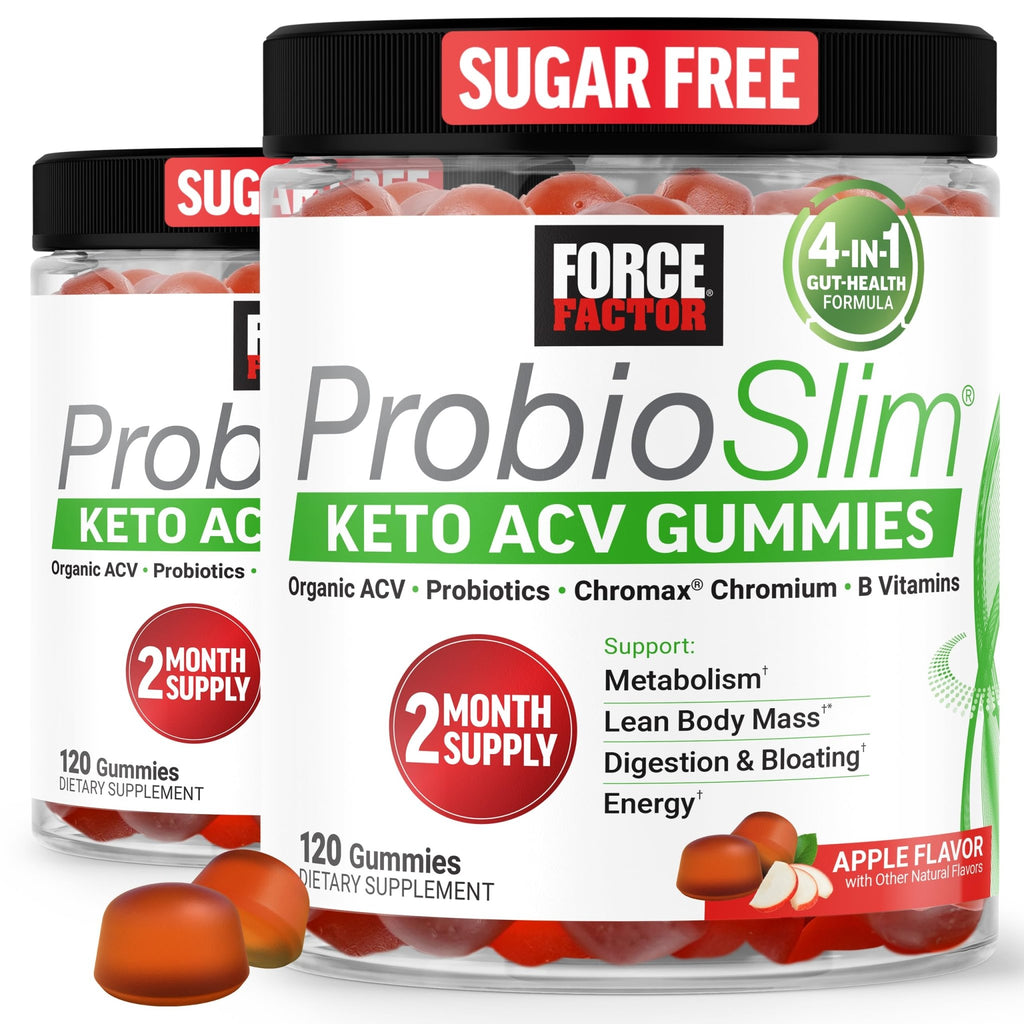 Force Factor ProbioSlim Apple Cider Vinegar Gummies, Keto ACV Gummies with LactoSpore Probiotics & Prebiotics to Support Digestion, Metabolism & Immune Health, - FENGGESTORE20