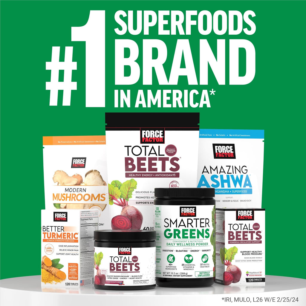 Force Factor Smarter Greens Daily Wellness Powder, Greens Superfood Powder to Support Gut Health, Bloating, & Digestion, with 40+ Superfoods - FENGGESTORE20