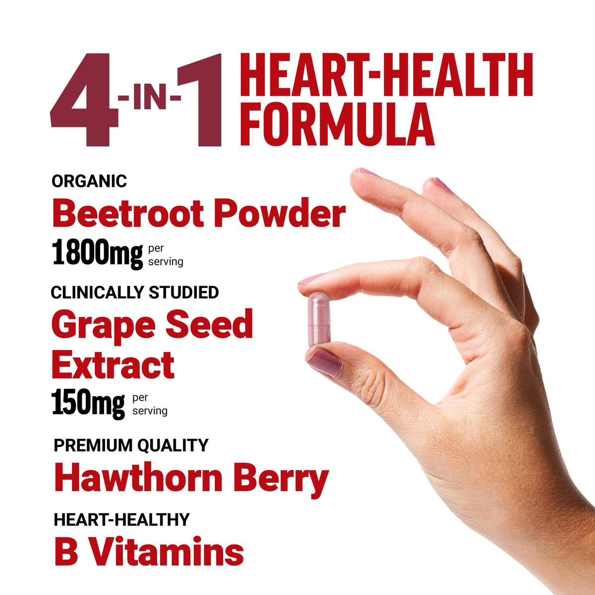 Force Factor Total Beets Blood Pressure Support Beet Root Capsules, 1800mg Organic Beet Root Powder Beet Supplement with Hawthorn Berry to Support Circulation - FENGGESTORE20